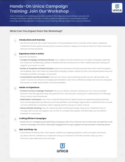 Unica Campaign Training Workshop pdf image