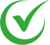 green crescent check mark